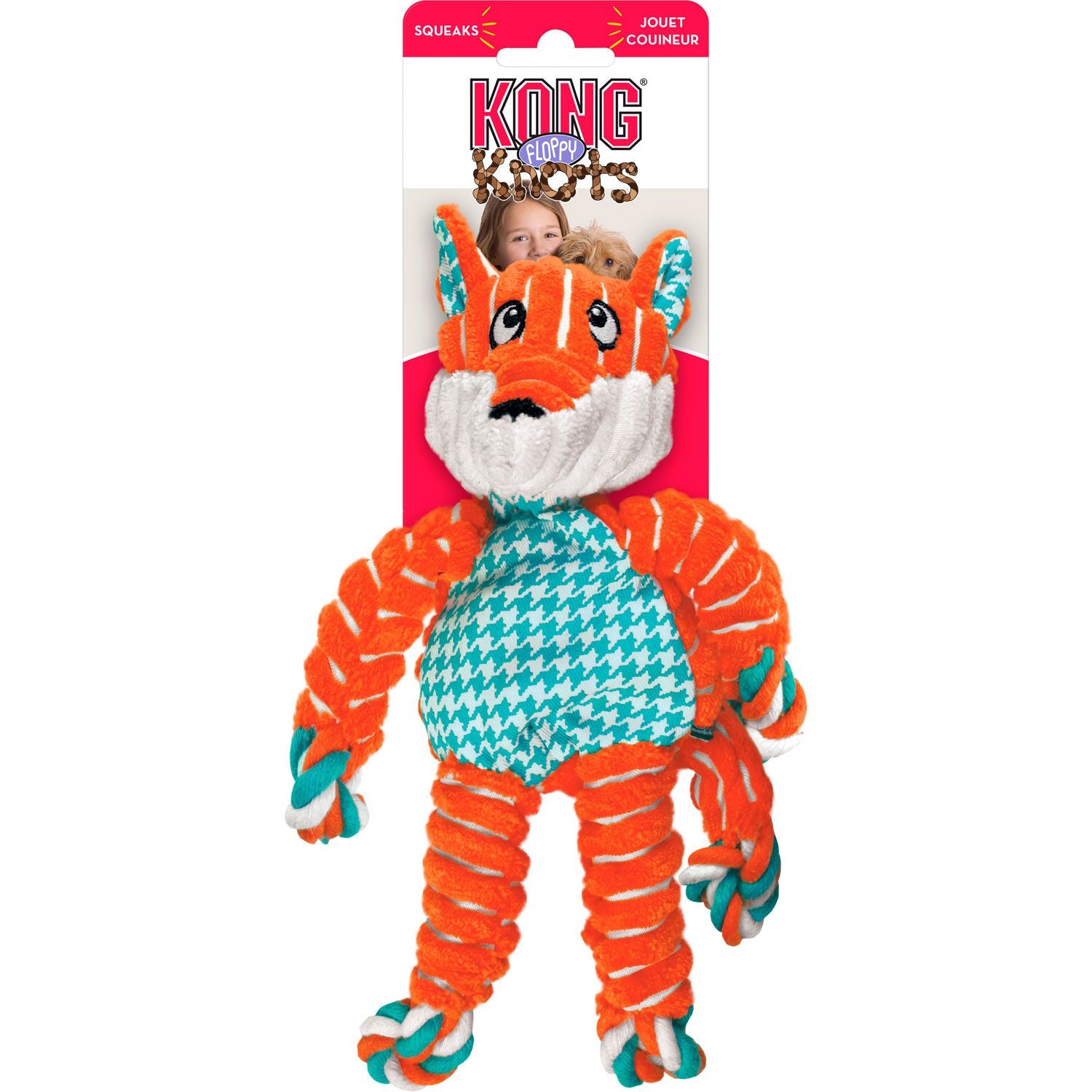 Играчка KONG® Floppy Knots Fox 23,5 cm