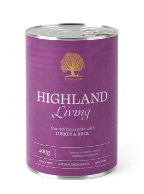 Essential Highland Living pâté 400g - мокра храна за кучета