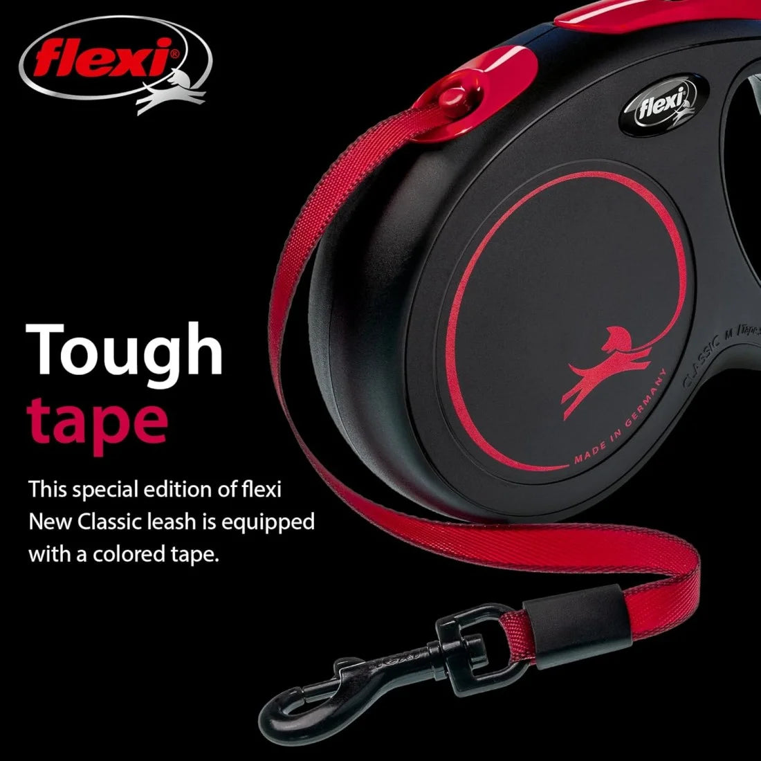 flexi Black Fire M лента + ПОДАРЪК anipro Soft Touch Dog of the city нашийник 20мм/40-55см