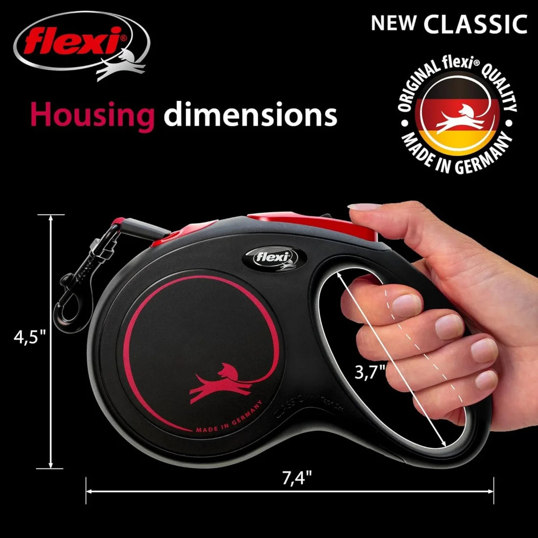 flexi Black Fire M лента + ПОДАРЪК anipro Soft Touch Dog of the city нашийник 20мм/40-55см