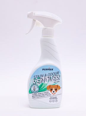 Puppies - Спрей за отстраняване на петна и миризми с Пробиотик и Ензими, с аромат на Алое вера 500 мл.