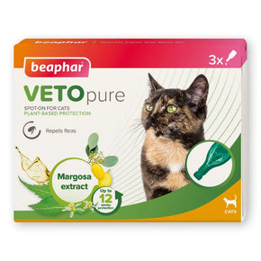 Beaphar VETOpure Flea Spot-On против бълхи за котки над 12 седмици, 3 пипети