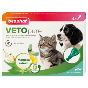 Beaphar Veto Pure Spot-on  - за малки кученца и котки 3 бр