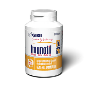 GIGI Imunofil 60 таблетки - добавка за имунитет за кучета и котки с екстракт от хлорела, чесън и коприва