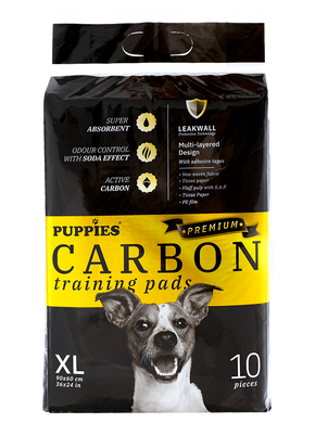 Хигиенни подложки Puppies PREMIUM CARBON XL 90/60 см - 10 броя